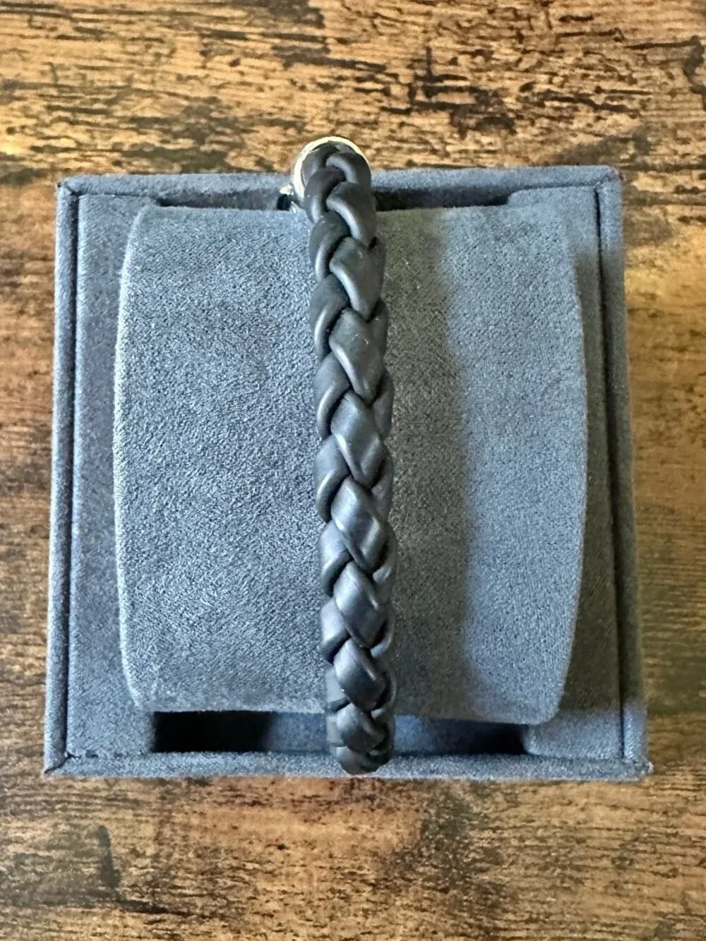 David Yurman Chevron Bracelet in Black Rubber - 8mm - 8.75